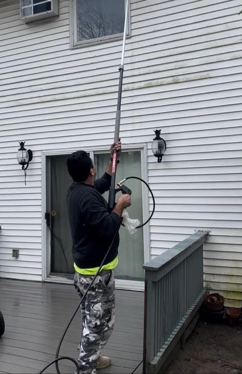 Exterior siding and deck maintenance work