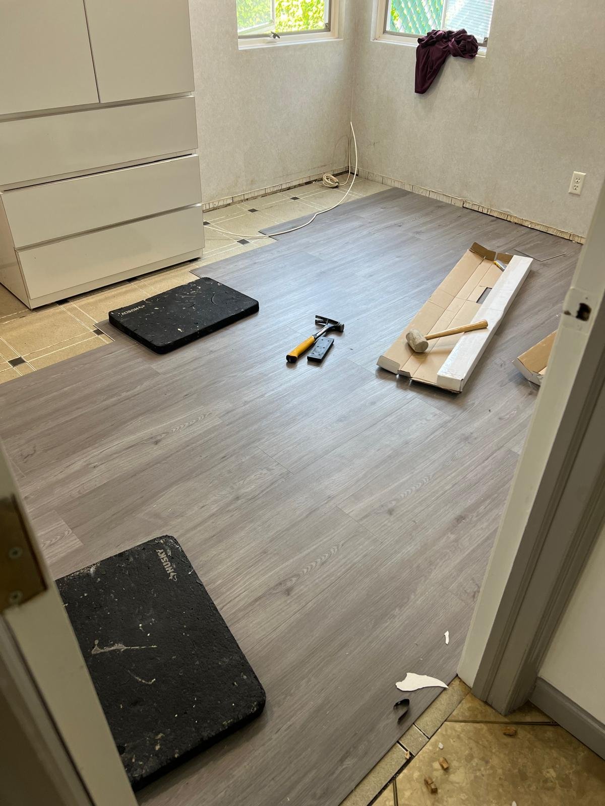 New flooring installation in a home